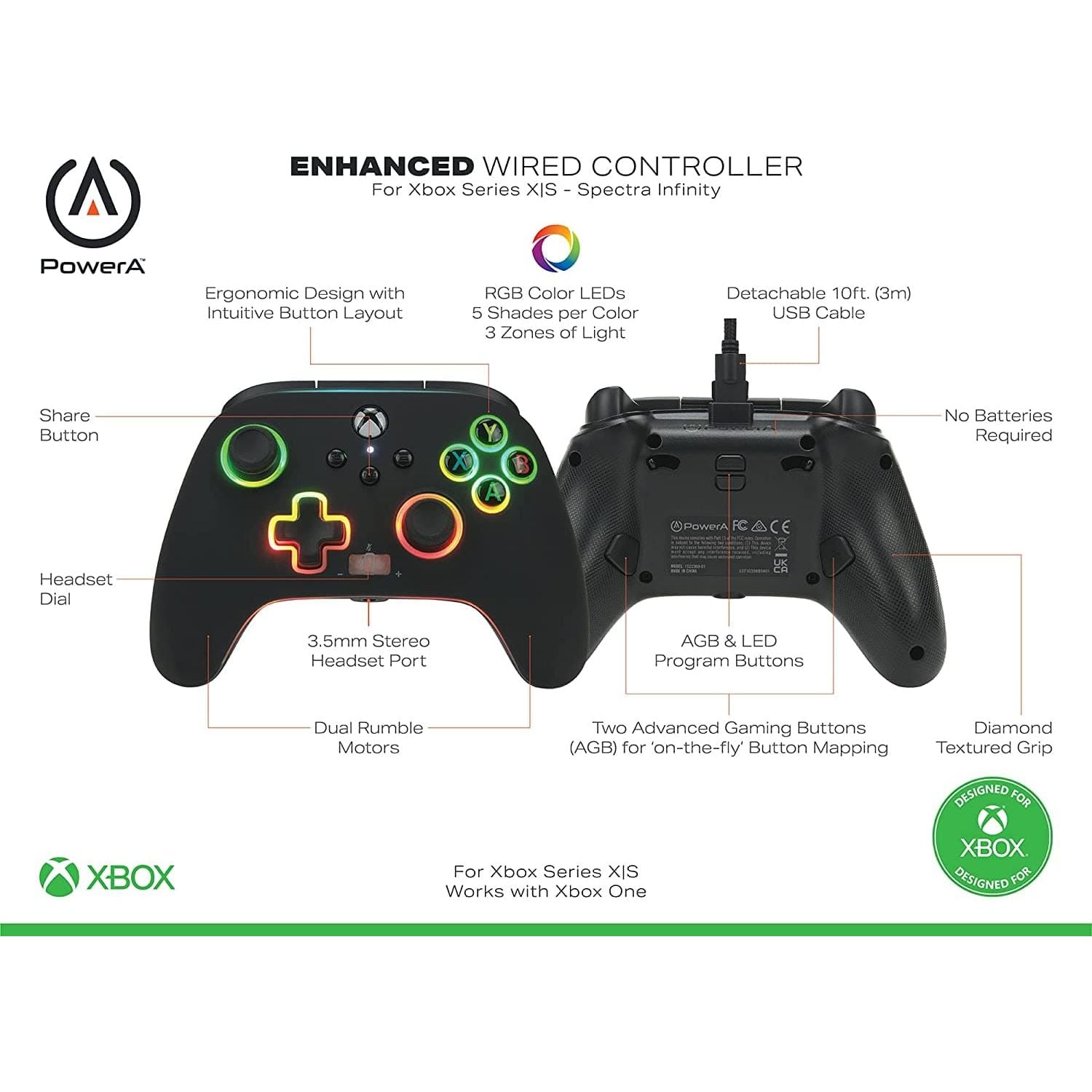 Buy Xbox,PowerA Spectra Infinity Enhanced Wired Controller For Xbox Series X|S, Gamepad, Wired Video Game Controller - Gadcet.com | UK | London | Scotland | Wales| Ireland | Near Me | Cheap | Pay In 3 | Game Controllers