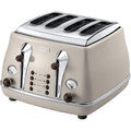 Buy De'Longhi,De'Longhi Icona Vintage 4-Slot Toaster - Reheat, Defrost, One-Side Bagel, 6 Browning Settings, Beige - CTOV4003BG - Gadcet UK | UK | London | Scotland | Wales| Near Me | Cheap | Pay In 3 | Toaster