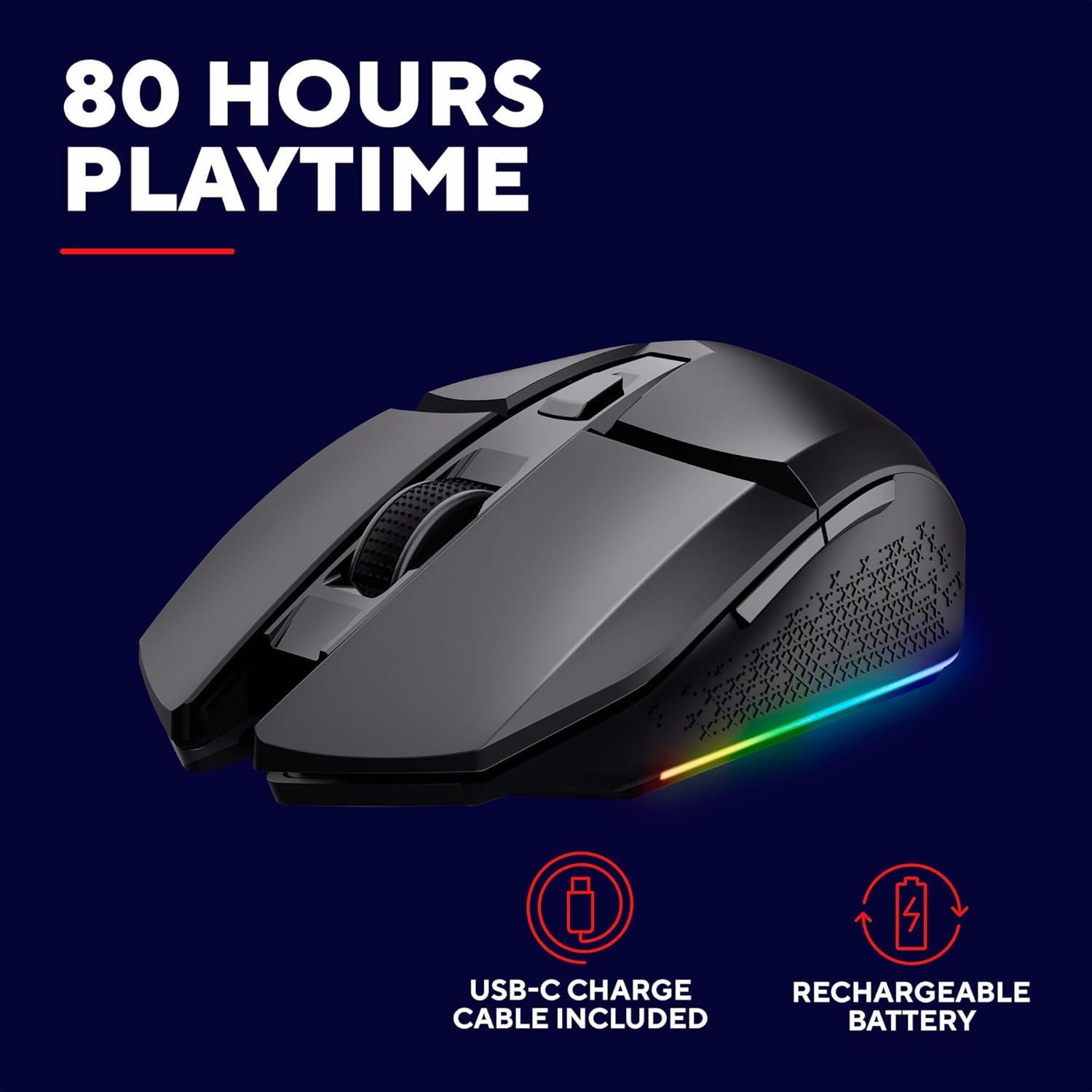 Buy Trust Gaming,Trust Gaming GXT 110 Felox Wireless Rechargeable Gaming Mouse – 80h Battery, 800-4800 DPI, RGB Lighting, 6 Buttons, Black - Gadcet UK | UK | London | Scotland | Wales| Near Me | Cheap | Pay In 3 | Keyboard & Mouse