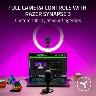 Razer Kiyo X - Full HD Streaming Webcam (1080p 30 FPS or 720p 60 FPS, Auto Focus, Plug & Play, Fully Customisable Settings, Flexible Mounting, Compact & Portable) Black - 4