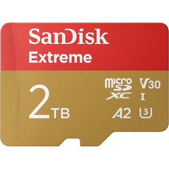 SanDisk Extreme microSDXC Card + SD adapter 2TB (For Smartphones, Action Cams, Drones, Speeds up to 240 MB/s, 4K UHD) A2, RescuePRO Deluxe, UHS-I, U3, V30