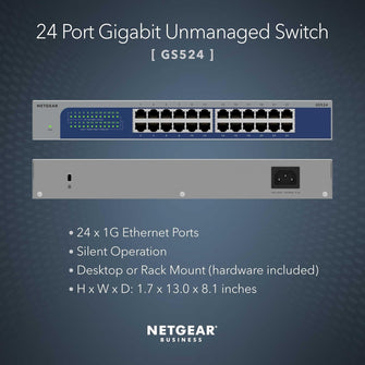Switch NETGEAR FS726T - 24 Ports 10/100 + 1 Gig Et 1 Combo, Occasion
