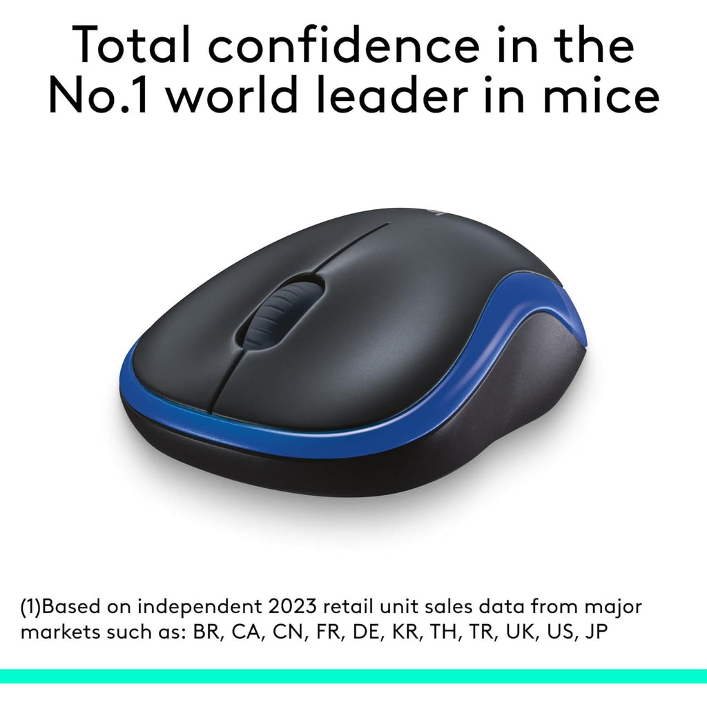 Logitech M185 Wireless Mouse – 2.4GHz, USB Mini Receiver, 12-Month Bat ...
