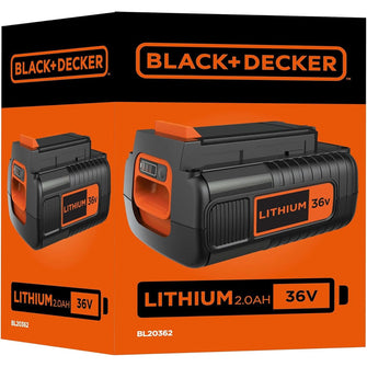 Buy BLACK+DECKER,BLACK+DECKER 36V 2.0Ah Lithium-Ion Compact Rechargeable Battery - BBL20362 - Gadcet UK | UK | London | Scotland | Wales| Near Me | Cheap | Pay In 3 | Power Tool Batteries