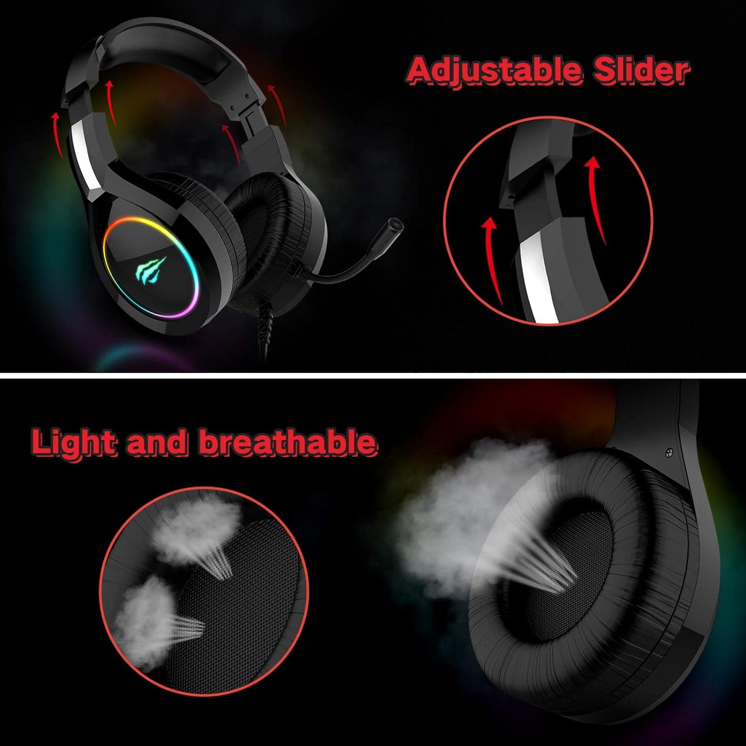 Buy Havit,havit RGB Wired Gaming Headset PC USB 3.5mm XBOX / PS4 / PS5 Headsets with 50MM Driver, Surround Sound & HD Microphone, XBOX Computer Laptop, Black - Gadcet UK | UK | London | Scotland | Wales| Ireland | Near Me | Cheap | Pay In 3 | Headphones & Headsets