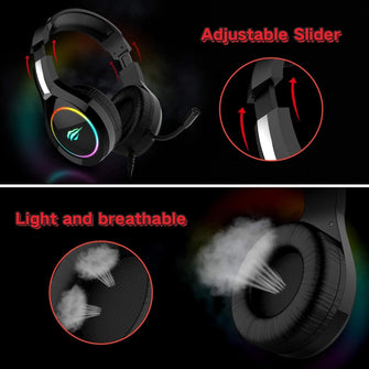 Buy Havit,havit RGB Wired Gaming Headset PC USB 3.5mm XBOX / PS4 / PS5 Headsets with 50MM Driver, Surround Sound & HD Microphone, XBOX Computer Laptop, Black - Gadcet UK | UK | London | Scotland | Wales| Ireland | Near Me | Cheap | Pay In 3 | Headphones & Headsets