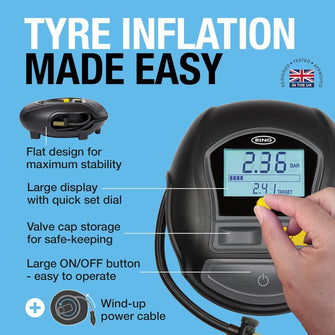 Buy Ring,Ring Automotive - RTC1000 12V rapid tyre inflator air compressor car pump with preset digital pressure gauge, memory function, 2 min inflation, LED light, carry case, valve adaptor kit - Gadcet UK | UK | London | Scotland | Wales| Near Me | Cheap | Pay In 3 | Motorcycles & Scooters