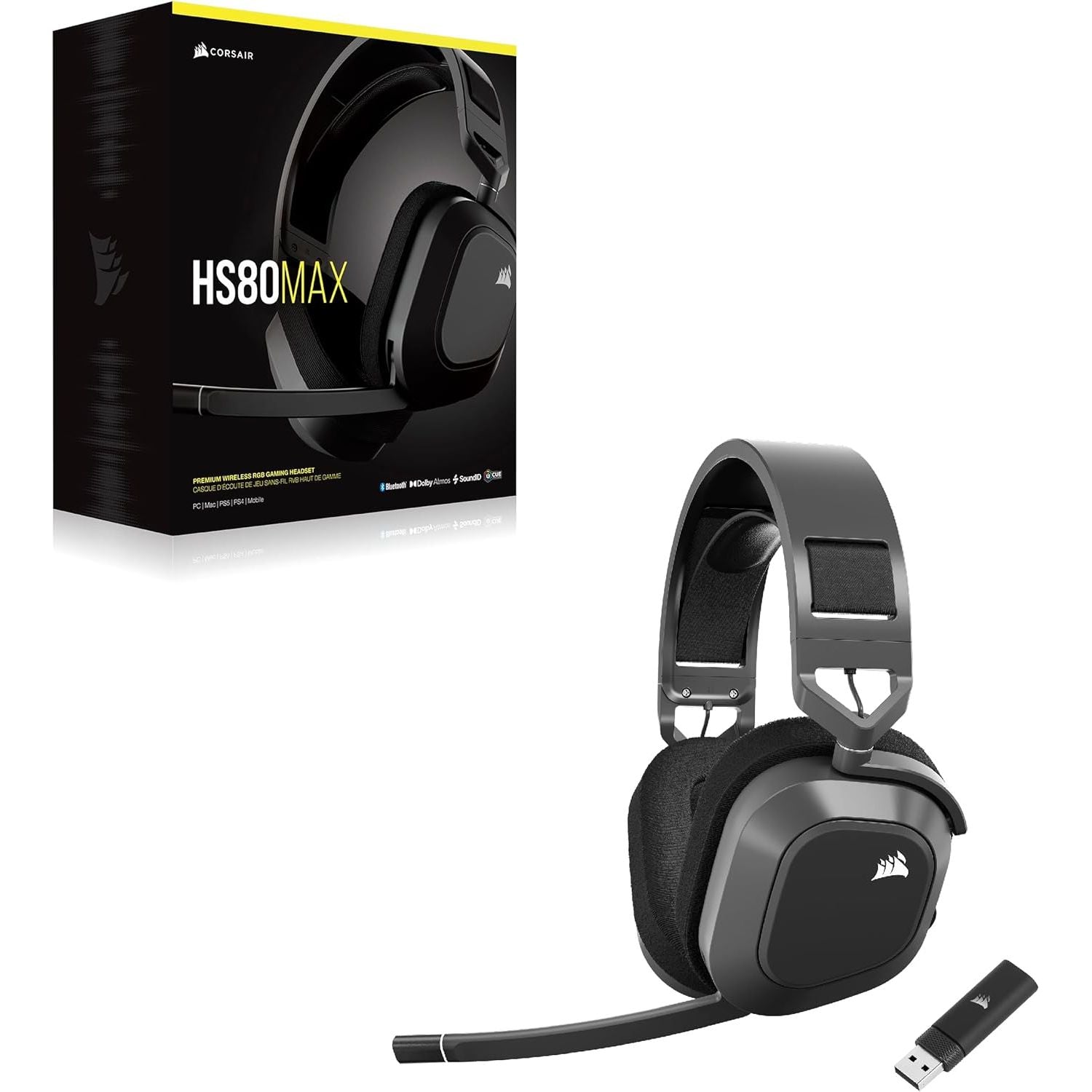 Buy CORSAIR,Corsair HS80 MAX PS5, PS4, PC Wireless Gaming Headset - Grey - Gadcet UK | UK | London | Scotland | Wales| Near Me | Cheap | Pay In 3 | Headsets