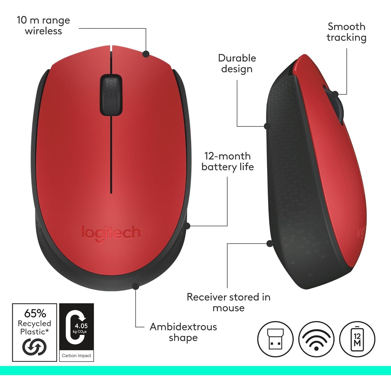 Buy Logitech,Logitech M171 Wireless Mouse – 2.4GHz, USB Mini Receiver, 12-Month Battery, Red - Gadcet UK | UK | London | Scotland | Wales| Near Me | Cheap | Pay In 3 | Keyboard & Mouse