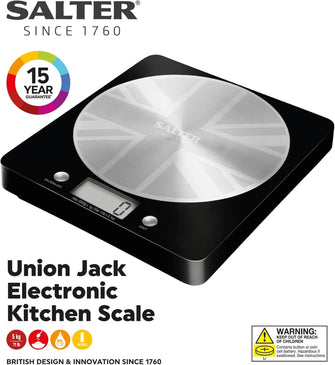 Buy Salter,Salter Digital Kitchen Scale – 5kg Capacity, Add & Weigh, Aquatronic for Liquids, LCD Display, Stainless Steel Union Jack Design - Gadcet UK | UK | London | Scotland | Wales| Near Me | Cheap | Pay In 3 | Digital Scales