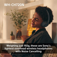 Sony WH-CH720N Wireless Bluetooth Noise Cancelling Over-Ear Headphones, Ambient Sound Mode, Lightweight Design, up to 50 hr battery life, iOS & Android - Blue