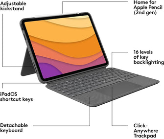 Logitech iPad Air 4th Gen Folio Keyboard Case - Grey - 8