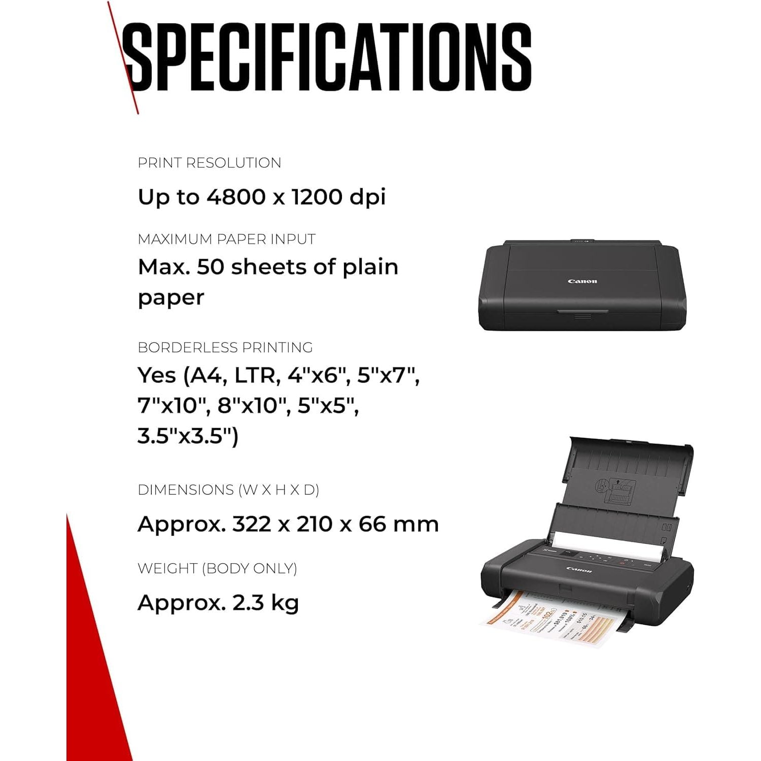 Buy Canon,Canon PIXMA TR150 Wireless Portable Color Inkjet Printer w/ Battery - A4 | Wi-Fi 2.4 & 5 GHz, Smartphone Printing, USB Charge | Compatible with iOS, Android, Windows - Gadcet UK | UK | London | Scotland | Wales| Near Me | Cheap | Pay In 3 | Printers, Copiers & Fax Machines