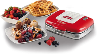 Buy Ariete,Ariete 1973 Retro Waffle Maker – 700W Non-Stick Iron for Breakfast & Dessert Waffles, Easy Clean, Safety Lock – American Diner Style – Red - Gadcet UK | UK | London | Scotland | Wales| Near Me | Cheap | Pay In 3 | Kitchen Appliance
