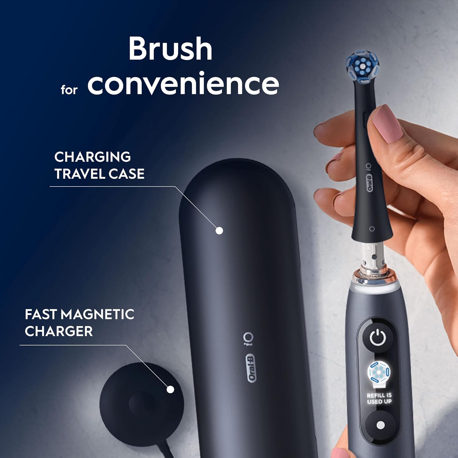 Buy Oral-B,Oral-B iO9 Electric Toothbrush – 7 Modes, App Connected, 1 Brush Head, Travel Case, 2-Pin UK Plug, Black - Gadcet UK | UK | London | Scotland | Wales| Near Me | Cheap | Pay In 3 | Electric Toothbrushes