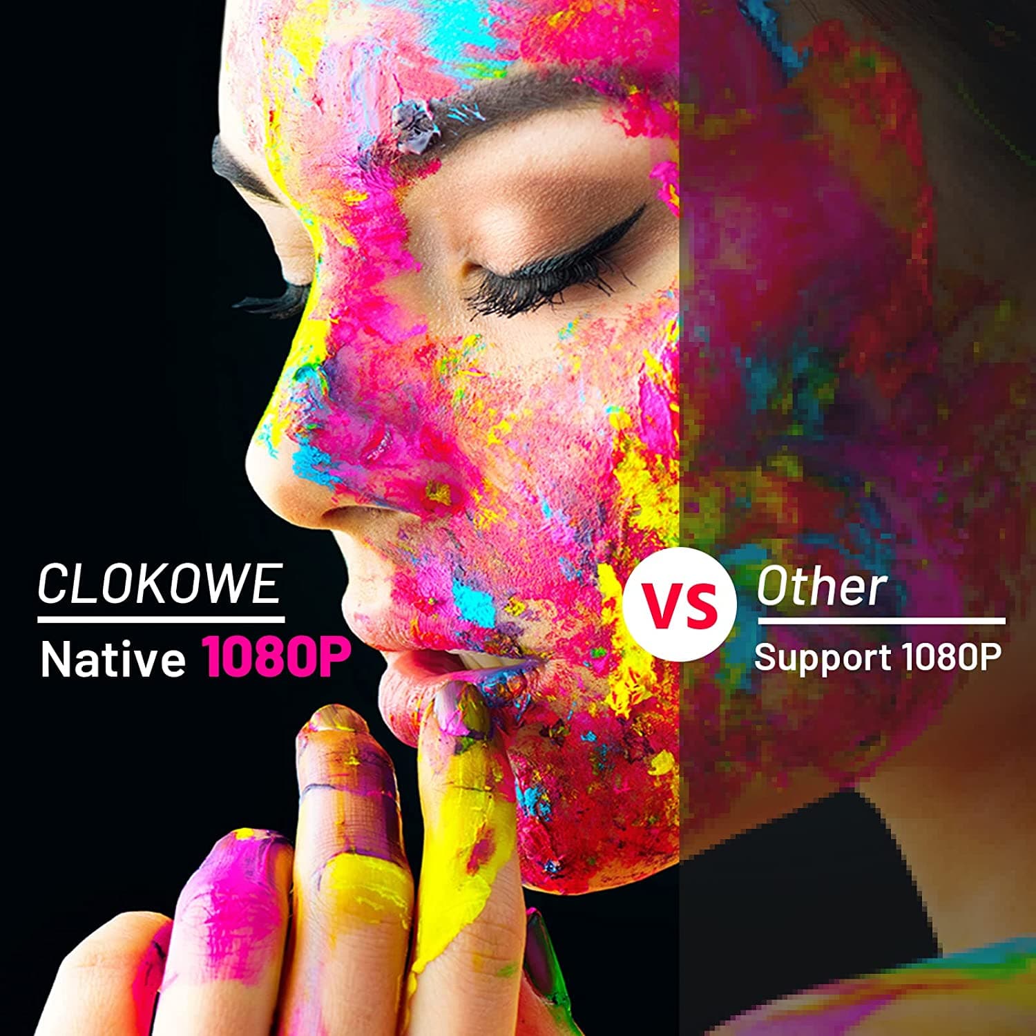 Buy ClokoWe,ClokoWe Mini Projector 1080P Full HD, 5G WiFi Bluetooth 12000L Portable Projector 4K Supported with 100“ Screen, Home & Outdoor 300" LED Movie Video Projector for TV Stick, Android, iOS - Gadcet.com | UK | London | Scotland | Wales| Ireland | Near Me | Cheap | Pay In 3 | Projectors