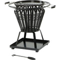 Signa Round Fire Pit with Removable BBQ Grill Plate – Outdoor Fire & Cooking Bowl
