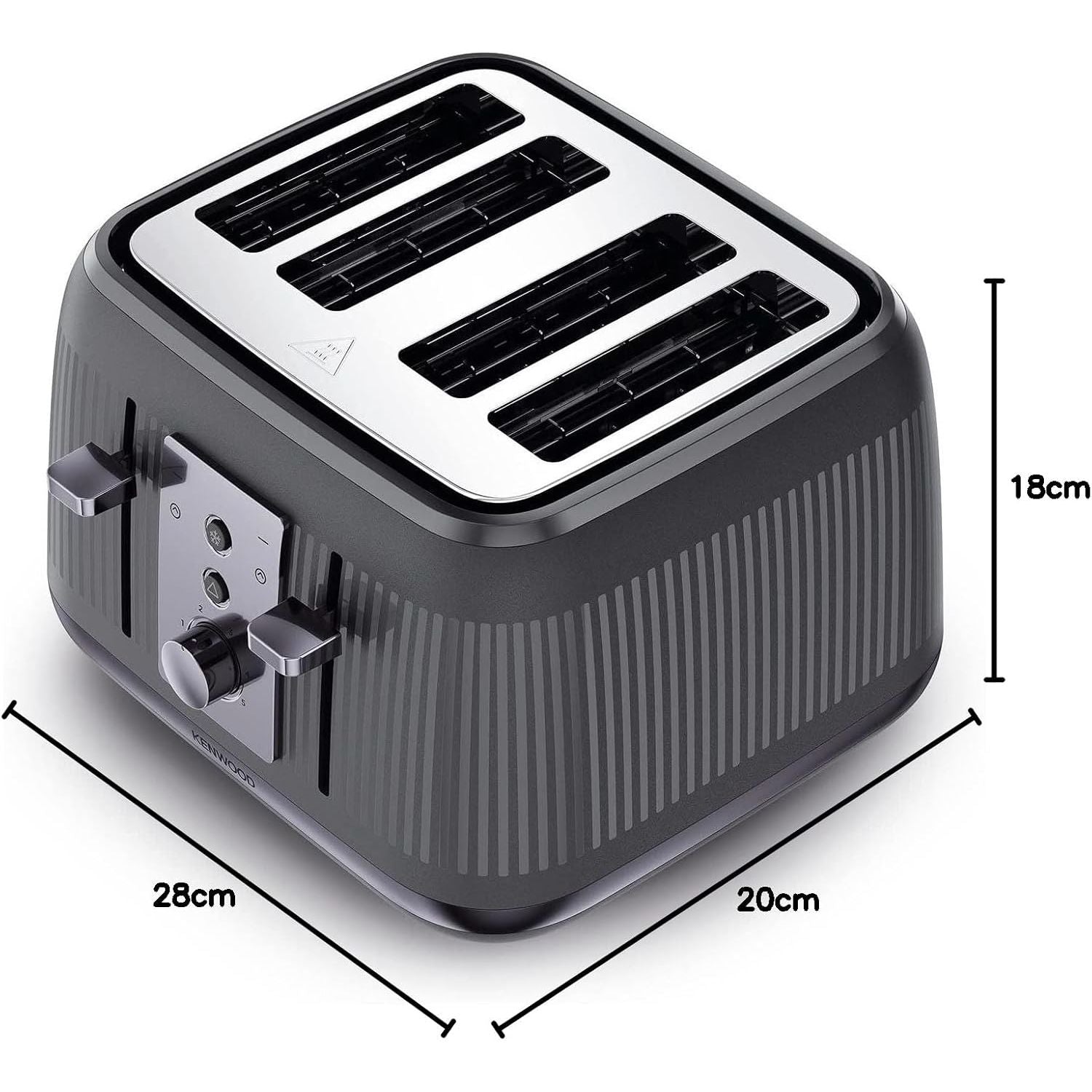 Buy Kenwood,Kenwood Dusk Toaster, 4 Slot Toaster, Reheat, 5 Browning Settings, Defrost and Cancel Functions, Pull Crumb Tray, TFP30.000GY, 1800W, Slate Grey - Gadcet UK | UK | London | Scotland | Wales| Near Me | Cheap | Pay In 3 | Toasters