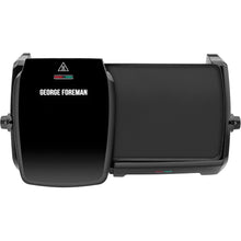 George Foreman Large Electric Grill & Griddle 23450 – Dual Temperature Control, Non-Stick, Black