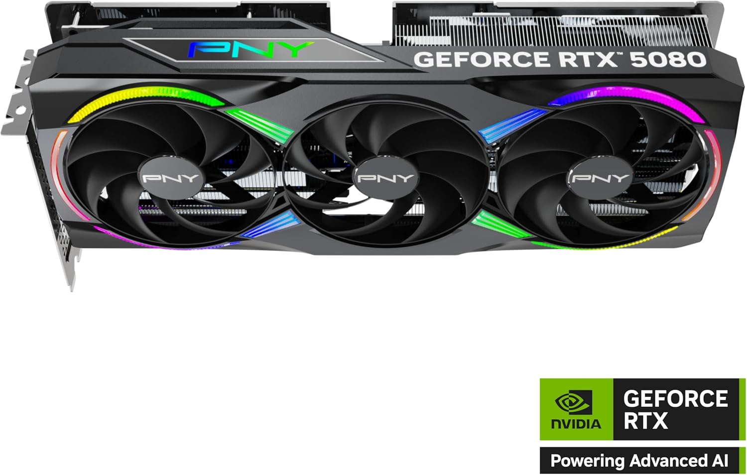 PNY GeForce RTX 5080 ARGB Overclocked Triple Fan 16GB GDDR7 Reflex 2 RTX AI DLSS4