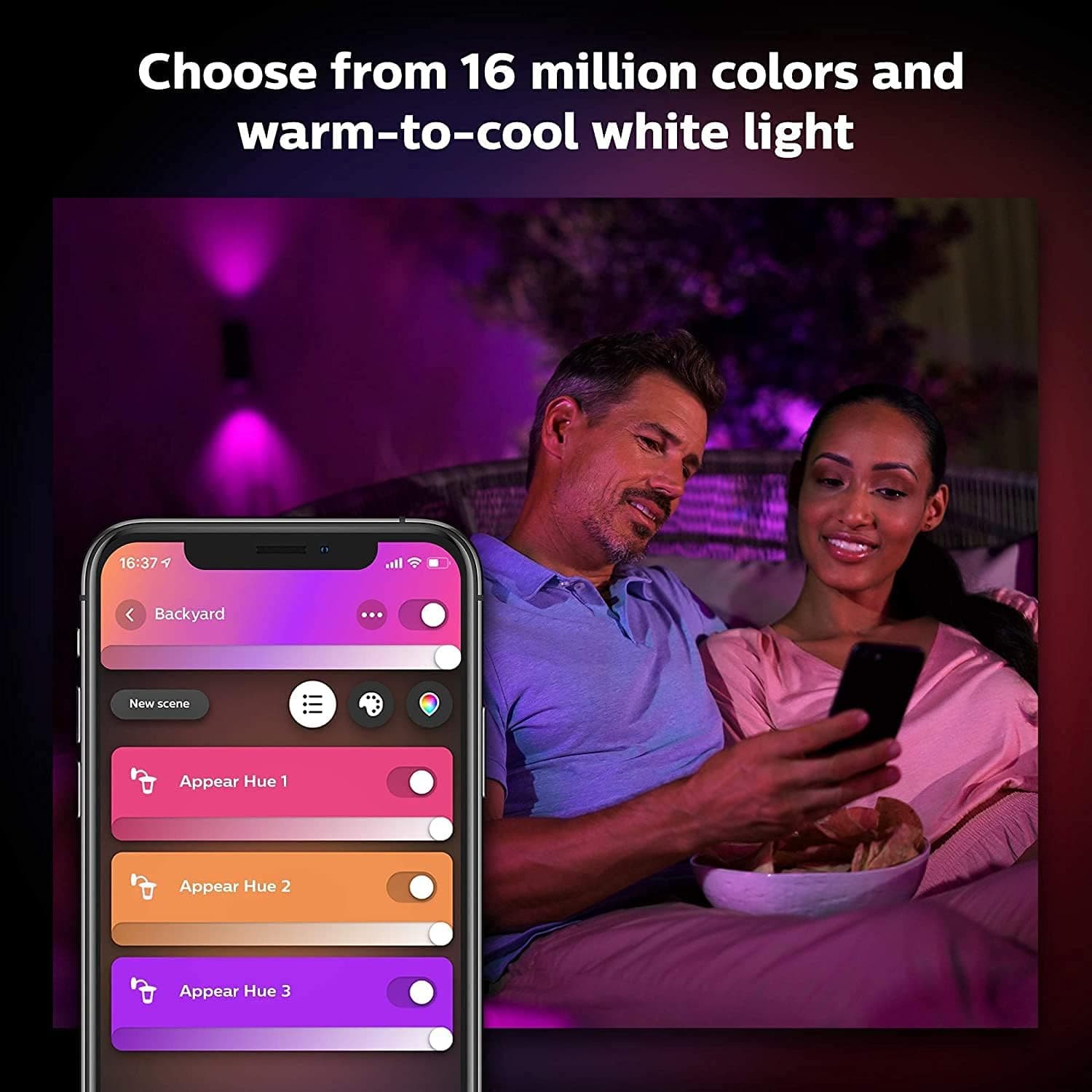 Buy Philips Hue,Philips Hue Appear White and Color Ambiance Smart Wall Light LED  [Black 8W - equivalent 49W] For Outdoor Lighting, Garden, Terrace, Patio - Gadcet UK | UK | London | Scotland | Wales| Ireland | Near Me | Cheap | Pay In 3 | Home & Garden
