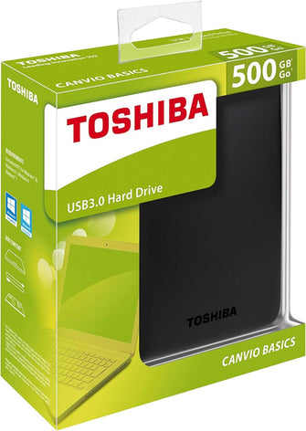 Buy Toshiba,Toshiba Canvio Basics 500GB Portable External Hard Drive 2.5 Inch USB 3.0 - Black - HDTB305EK3AA - Gadcet UK | UK | London | Scotland | Wales| Ireland | Near Me | Cheap | Pay In 3 | Hard Drive Accessories