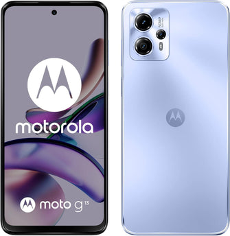 Buy Motorola,Motorola Moto (g13, 6.5 Inch 90 Hz HD+ Display, 50 MP Quad Pixel Camera, Dolby Atmos Stereo Speakers, 5000 mAh Battery, TurboPower Charging, 4/128 GB, Dual SIM), Lavender Blue - Gadcet UK | UK | London | Scotland | Wales| Near Me | Cheap | Pay In 3 | Mobile Phone