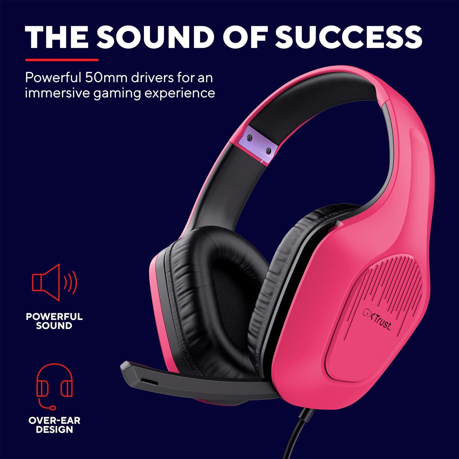 Buy Trust Gaming,Trust Gaming GXT 415P Zirox Lightweight Over-Ear Gaming Headset, 50mm Drivers, 3.5mm Jack, Foldaway Mic, 2m Cable – Compatible with PC, Xbox, PS4, PS5, Switch, Mobile – Pink - Gadcet UK | UK | London | Scotland | Wales| Near Me | Cheap | Pay In 3 | Headphones & Headsets