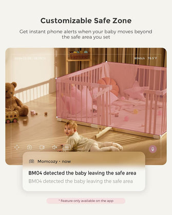 Momcozy Smart WiFi Baby Monitor – 5" 1080P Screen, Camera & Audio, Motion