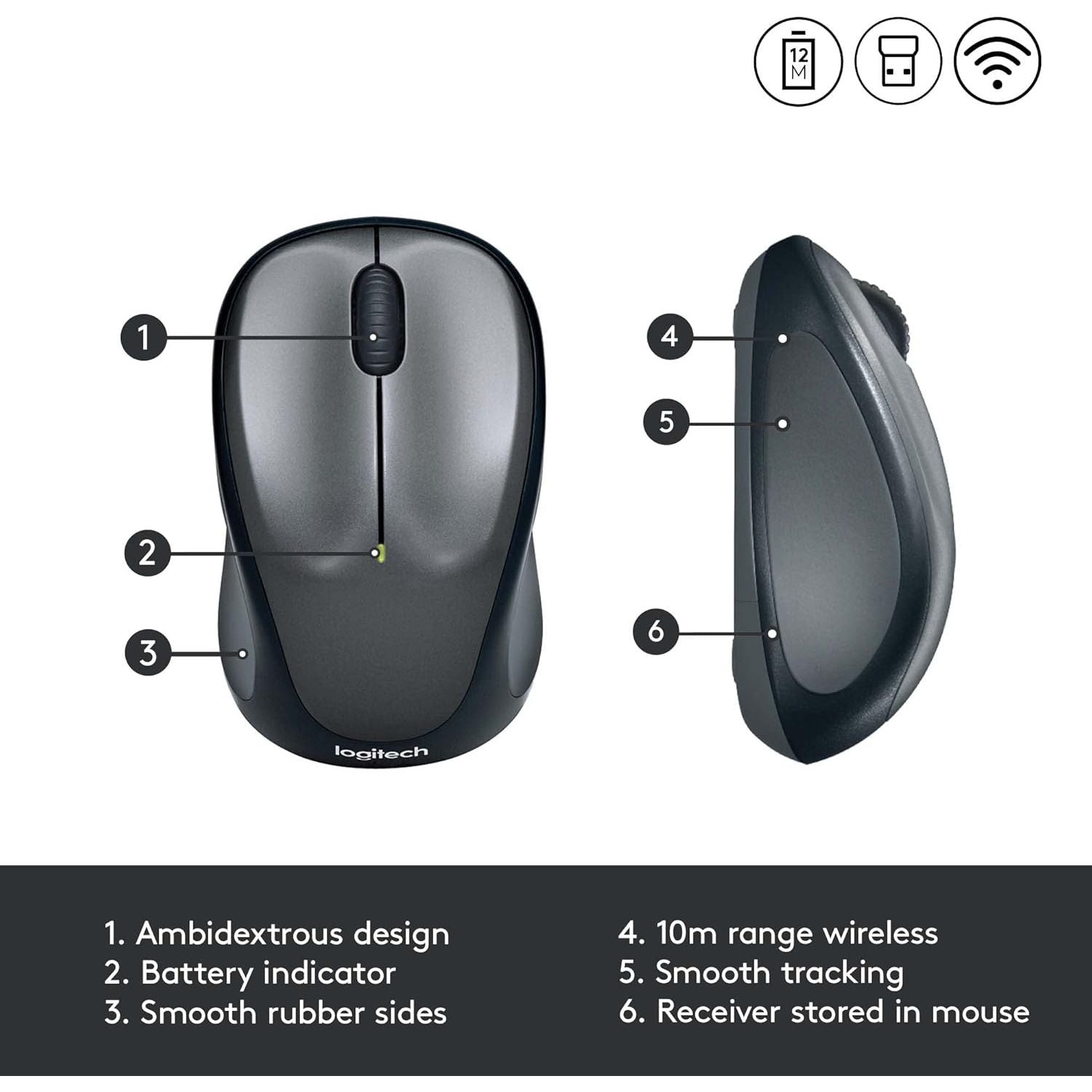 Buy Logitech,Logitech M235 Wireless Mouse, 2.4 GHz with USB Receiver, 1000 DPI Optical Tracking, 12 Month Battery, Compatible with PC, Mac, Laptop, Chromebook - Grey - Gadcet UK | UK | London | Scotland | Wales| Near Me | Cheap | Pay In 3 | Mice & Trackballs