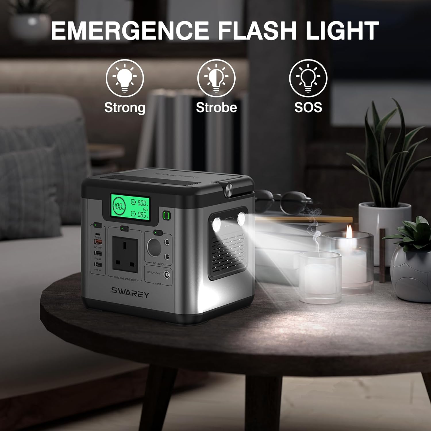 Buy SWAREY,SWAREY S500 Portable Power Station – 518Wh / 500W (1000W Surge) - Gadcet UK | UK | London | Scotland | Wales| Near Me | Cheap | Pay In 3 | Power Stations