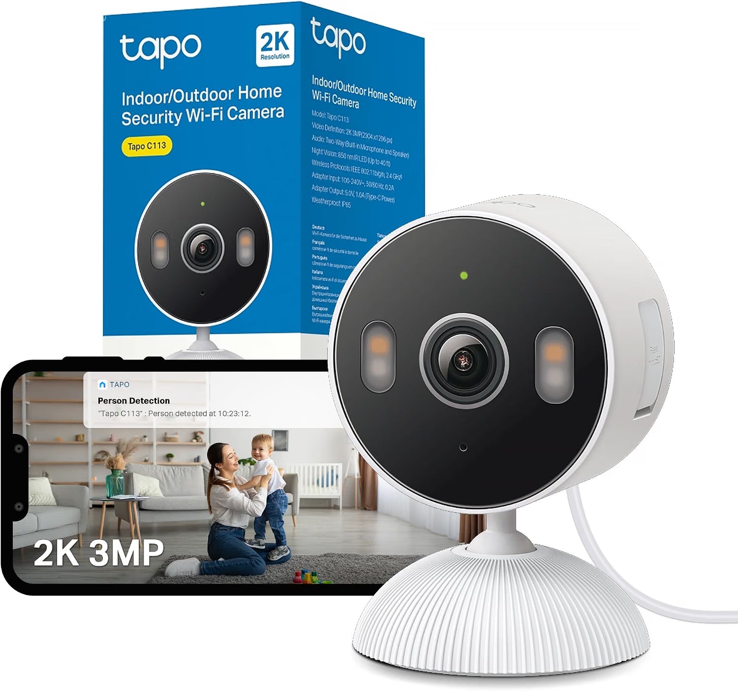 Tapo C113 2K 3MP Indoor & Outdoor Security Camera Pet Camera House Security