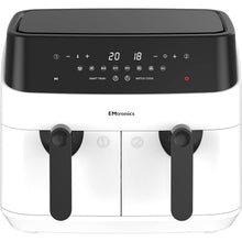 Buy EMtronics,EMtronics WH Dual Air Fryer Extra Large Family Size Double XL 9 Litre - White - Gadcet UK | UK | London | Scotland | Wales| Near Me | Cheap | Pay In 3 | Kitchen & Home Appliances