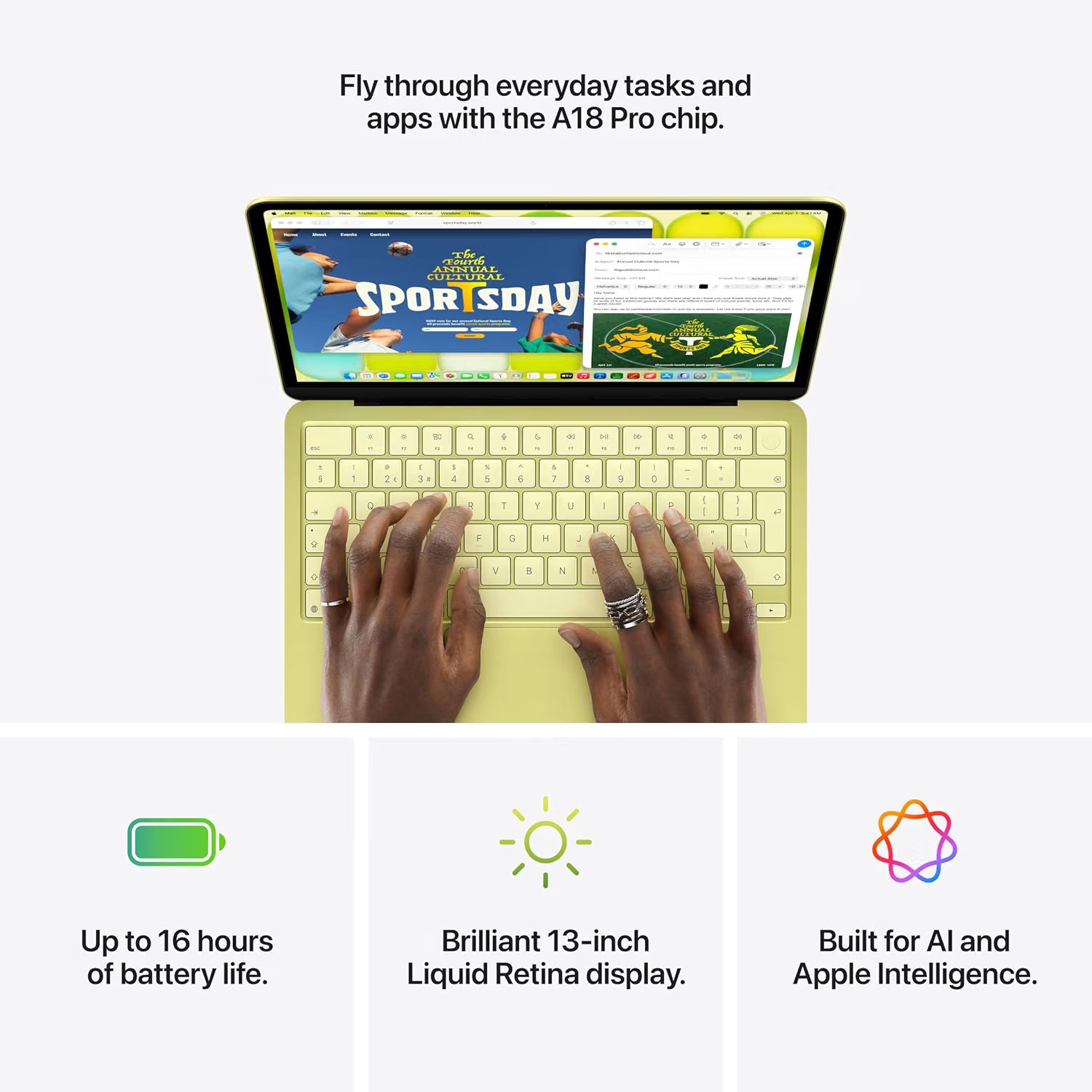 Apple MacBook Neo 13-inch A18 Pro Laptop – 8GB Unified Memory, 512GB SSD, Touch ID – Silver