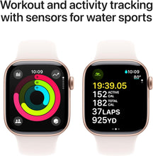 Apple Watch Series 10 – GPS, 42mm Smartwatch, Rose Gold Aluminium Case, Light Blush Sport Band (S/M), Water Resistant, Always-On Retina Display