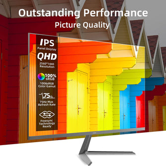 Buy CHiQ,CHiQ 32 inch QHD (2560x1440) Computer Monitor, LED, IPS, 5ms, 3-Sided Frameless & Ultra Slim, HDMI DP inputs, USB only for charging, Lowblue Mode, Flicker-Free, Freesync, VESA Compatible - Gadcet.com | UK | London | Scotland | Wales| Ireland | Near Me | Cheap | Pay In 3 | Computer Monitors