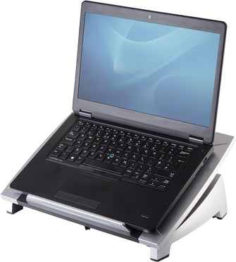 Buy FELLOWES,Fellowes Office Suites Laptop Stand - 6-Height Adjustable Portable Riser for 17" Laptops, 5KG Capacity, Black/Silver - Gadcet UK | UK | London | Scotland | Wales| Near Me | Cheap | Pay In 3 | Portable monitor