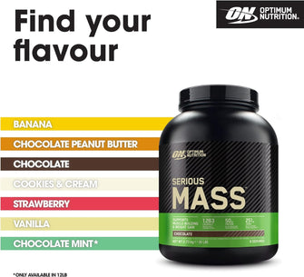 Buy Optimum Nutrition,Optimum Nutrition Serious Mass - Chocolate Flavored High-Calorie Weight Gainer, Protein Powder with 25 Vitamins & Minerals, Creatine & Glutamine, 2.73 kg, 8 Servings - Gadcet UK | UK | London | Scotland | Wales| Ireland | Near Me | Cheap | Pay In 3 | Weight Gainer Protein Powder