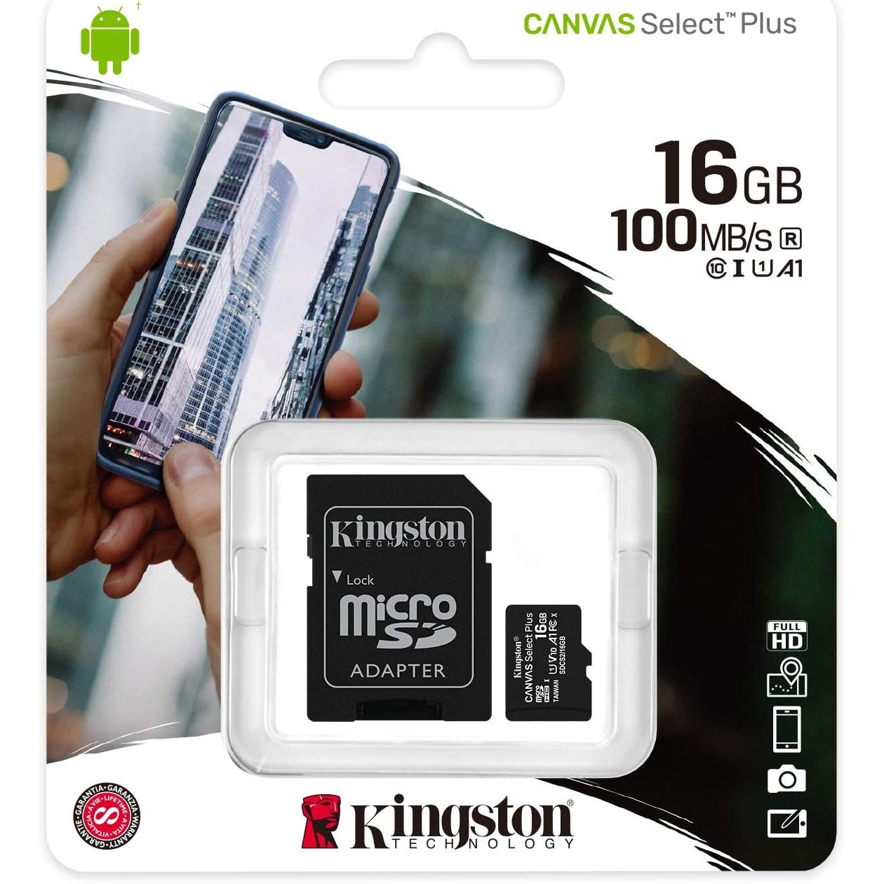 Buy Kingston,Kingston Canvas Select Plus 16GB microSD Card – Class 10, with SD Adapter (SDCS2/16GB) - Gadcet UK | UK | London | Scotland | Wales| Near Me | Cheap | Pay In 3 | Memory Cards