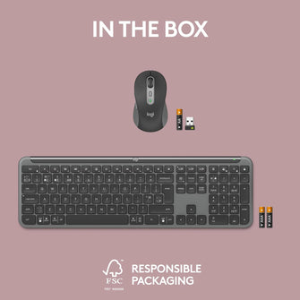 Logitech MK950 Signature Slim Wireless Keyboard & Mouse Combo – Bluetooth, Multi-Device, QWERTY UK, Graphite