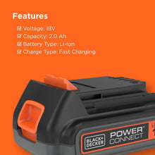 Buy Black+Decker,BLACK+DECKER 18V 2.0Ah Lithium-Ion Battery – BL2018-XJ - Gadcet UK | UK | London | Scotland | Wales| Near Me | Cheap | Pay In 3 | Battery