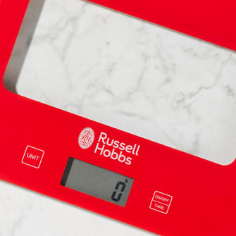 Russell Hobbs RH01571AR Digital Kitchen Scale – 5kg Capacity, Touch Panel, Red