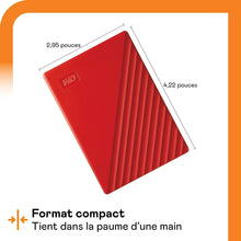 Buy WD,WD 2 TB My Passport Portable HDD USB 3.0 with software for device management, backup and password protection - Red - Gadcet UK | UK | London | Scotland | Wales| Ireland | Near Me | Cheap | Pay In 3 | External hard drives