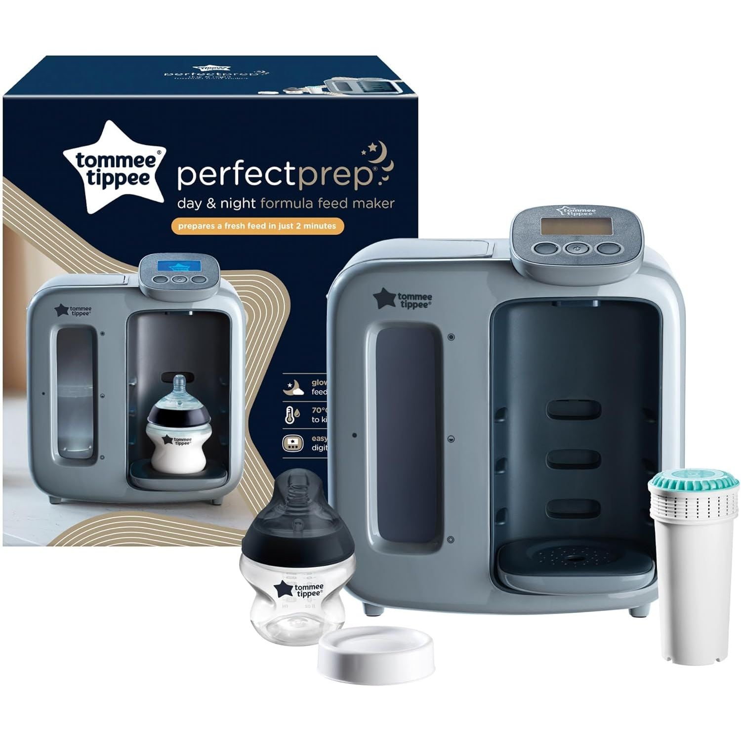Buy tommee tippee,Tommee Tippee Perfect Prep Day & Night the Baby Bottle Maker Machine with Digital Display and Adjustable Volume, Grey - Gadcet UK | UK | London | Scotland | Wales| Near Me | Cheap | Pay In 3 | Bottle Warmers & Sterilizers