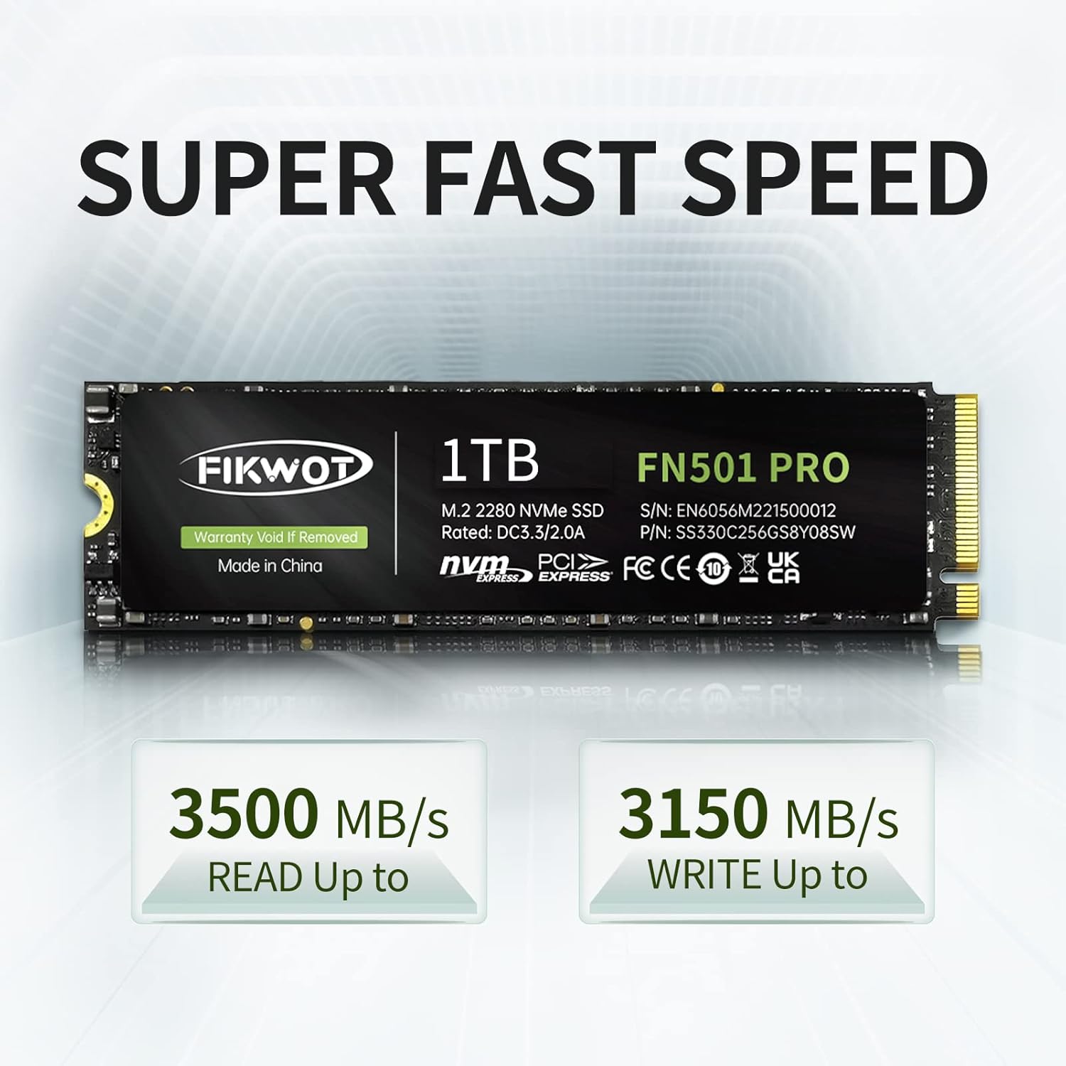 Buy Fikwot,Fikwot FN501 Pro NVMe SSD 1TB M.2 2280, PCIe Gen3 x4, Up to 3500MB/s, 3D TLC NAND, SLC Cache - Compatible with Laptops & Desktops - Gadcet UK | UK | London | Scotland | Wales| Near Me | Cheap | Pay In 3 | Hard Drives