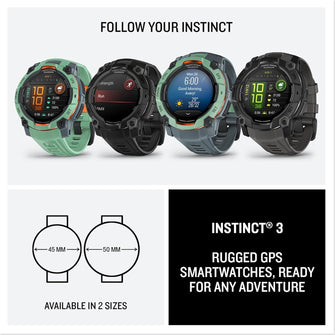 Garmin Instinct 3 GPS Smartwatch – 50mm, AMOLED, Neotropic