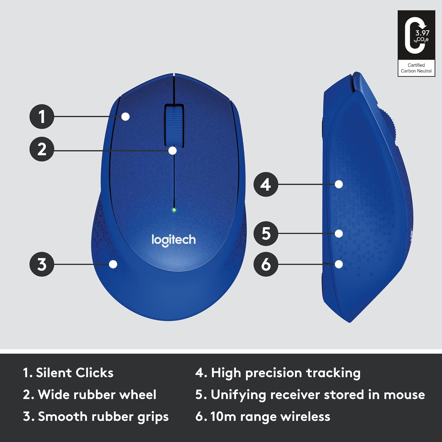Buy Logitech,Logitech M330 SILENT PLUS Wireless Mouse - 1000 DPI, 2.4GHz, USB Nano Receiver, PC/Mac/Laptop/Chromebook Compatible, Blue - Gadcet UK | UK | London | Scotland | Wales| Near Me | Cheap | Pay In 3 | Mice & Trackballs