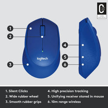 Buy Logitech,Logitech M330 SILENT PLUS Wireless Mouse - 1000 DPI, 2.4GHz, USB Nano Receiver, PC/Mac/Laptop/Chromebook Compatible, Blue - Gadcet UK | UK | London | Scotland | Wales| Near Me | Cheap | Pay In 3 | Mice & Trackballs