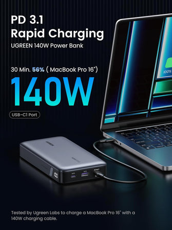 Buy UGREEN,UGREEN Nexode 140W 25000mAh Laptop Power Bank, Fast Charging, 3 USB-C Ports, Compatible with Dell, HP, ASUS, iPad, iPhone 16, Galaxy S24/S23, AirPods, & More - Gadcet UK | UK | London | Scotland | Wales| Near Me | Cheap | Pay In 3 | Portable Power Banks