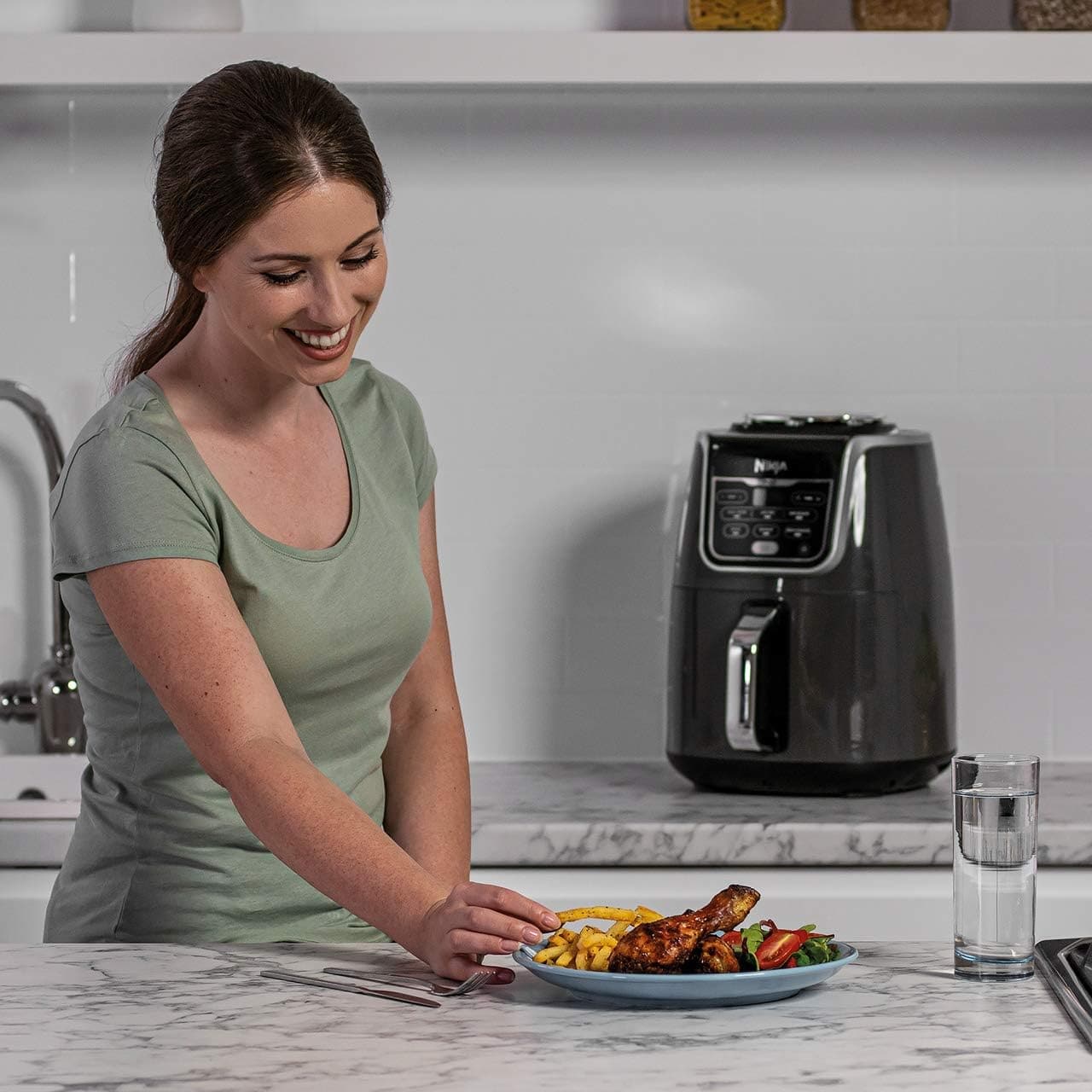 Buy Ninja,Ninja Air Fryer MAX, 5.2L, 6-in-1, Uses No Oil, Air Fry, Max Crisp, Roast, Bake, Reheat, Dehydrate, Family Size, Digital, Cook From Frozen, Non-Stick, Dishwasher Safe Basket, Grey & Black - Gadcet UK | UK | London | Scotland | Wales| Near Me | Cheap | Pay In 3 | Kitchen Appliances